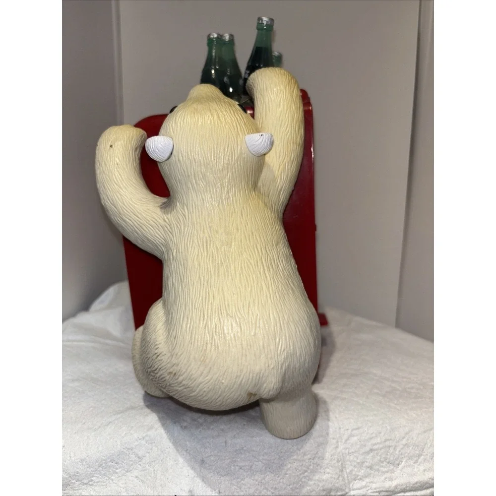 VINTAGE COCA COLA BANK / ALARM CLOCK WITH CLIMBING POLAR BEAR (WORKS GREAT!)